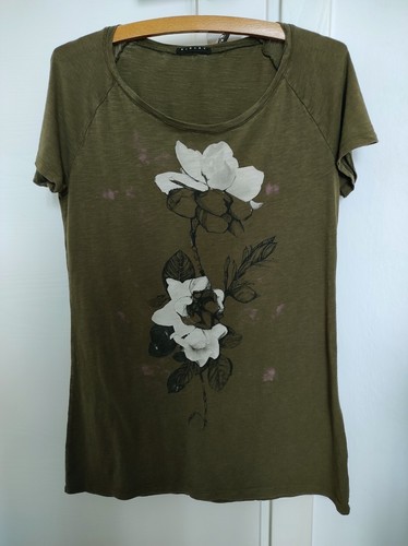 Shirt lunga verde con fiori - shirt,