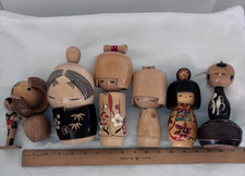 7 Japanese KOKESHI Dolls