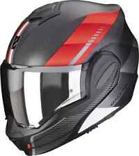 CASCO SCORPION EXO-TECH EVO CARBON GENUS MATT BLACK RED MOD.  180° VISIERA TRASP