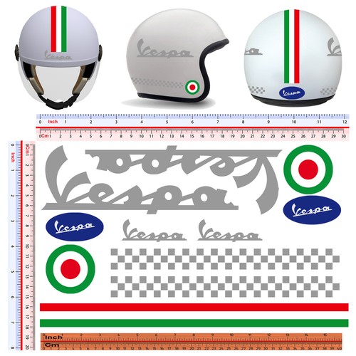 Vespa argento adesivi - , casco