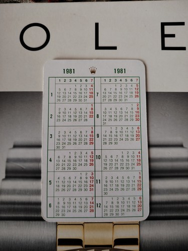 Calendario rolex 1981 - rolex,