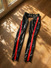 Latex Chaps nero rosso taglia
