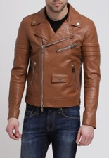 Giacca uomo marrone biker