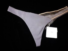 SLIP  PERIZOMA GRIGIO  " LA PERLA "  TG 3 / M / 14  SETA E TULLE