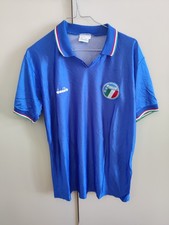 Italia 1986-1990 Diadora Home Shirt Maglia Mondiali Italia Originale Taglia L