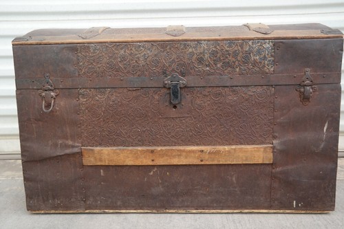 Antico baule vapore latta - baule, a
