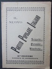 1920ca IL NUOVO PARTITO POPOLARE ITALIANO programma opuscolo politica 16 pagine