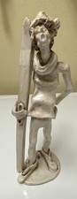 Statuina sciatore ceramica