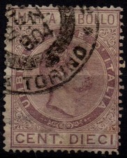 ITALIA REGNO 1885 - Marca da Bollo - Usato 10 centesimi #MBK