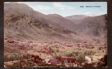 PPC MANITOU, COLO. cd CANON CITY 1910 con ANNULLAMENTO BANDIERA