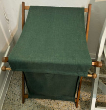 Cesto portabiancheria tessuto e legno