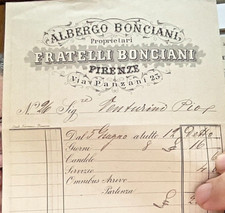 RICEVUTA ALBERGO FRATELLI BONCIANI FIRENZE VIA PANZANI 23 PIO VENTURINI-1381