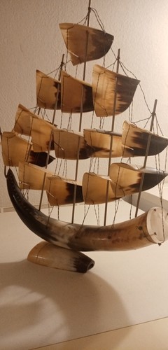 Vintage barca vela corno - a,