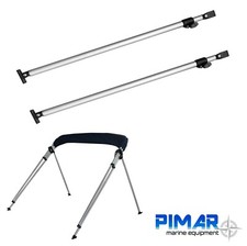 Coppia di Puntoni in alluminio telescopici Ø25mm per tendalino gommone barca 