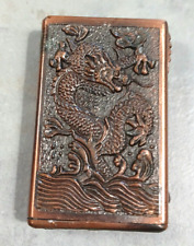Antico Accendino Rame Ottone Drago Cinese Collezione Vintage