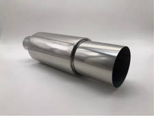 TERMINALE AUTO UNIVERSALE CROMATO BIG BORE GROSSA MARMITTA TUNING IN ALLUMINIO