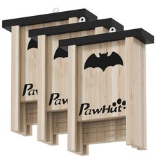 PawHut Set Bat Box con 3 Casette per Pipistrelli in Legno di Abete, 18x6x22.5cm