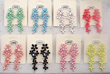 luccicanti orecchini fiori in Cristallo strass  pendenti da donna 