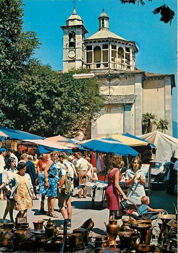 Cartolina cannobio mercato - cartolina,