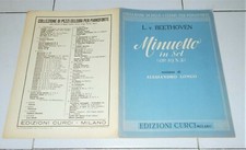 Spartito Beethoven MINUETTO IN SOL Op 49 n. 2 Alessandro Longo Pianoforte 1955