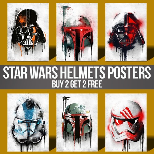 Poster star wars caschi - wars, arte