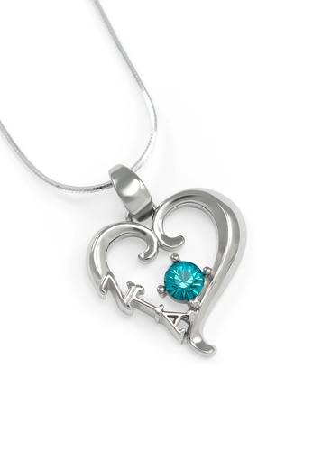 Ciondolo cuore zeta tau alpha - cuore,