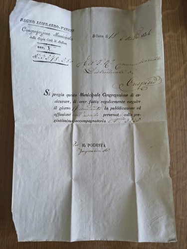 Lettera antica belluno a - lettera, da