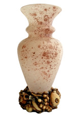 Vaso Vetro Soffiato su Base Serie Scavo Lavorato a Mano Collezione Made in Italy