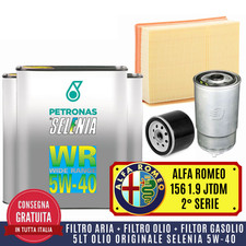 KIT TAGLIANDO ALFA 156 1.9 JTD JTDM 116 120 150 CV 2001>+5L OLIO SELENIA WR 5W40