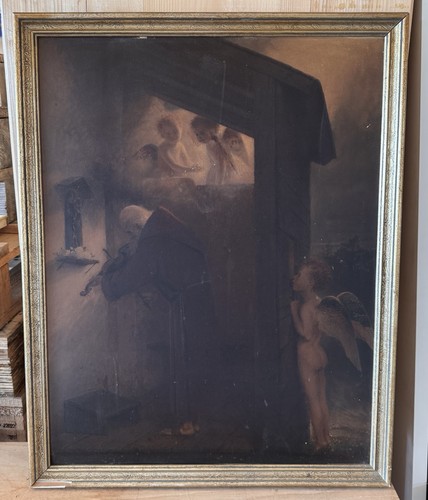 Quadro antico scena religiosa