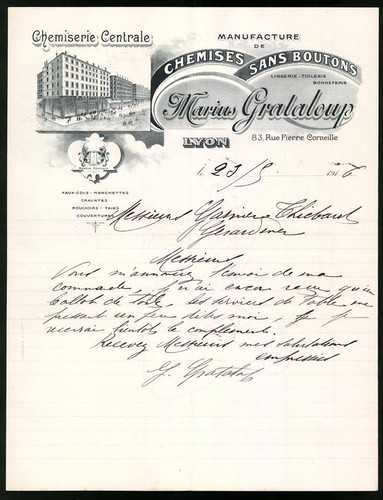 Fattura lione 1916 - fattura,