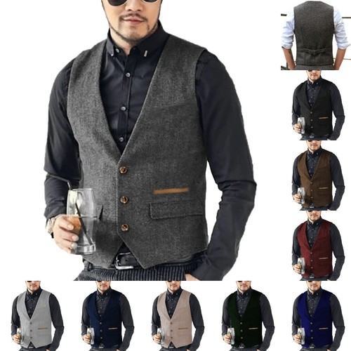 Gilet uomo grigio tweed