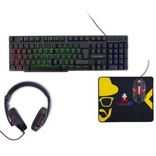Trust Ziva 4-in-1 Tastiera, Mouse, Tappetino e Cuffie Pacchetto Gaming - 24233