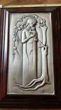 Ottaviani Maternita`Quadro Bassorilievo  argento 925 Madonna stilizzata vintage 