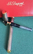 ST DUPONT MONTPARNASSE Fountain Pen Stilografica Vintage Argento Pennino Oro 750