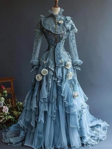 Abito ballo vittoriano blu - ballo,