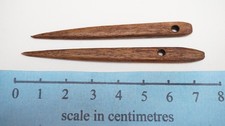 set of 2 walnut wood naalbinding nalbinding needles