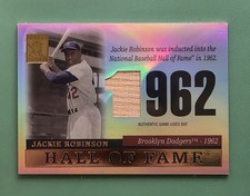 2004 Topps Tribute Jackie Robinson HOF Game Used Bat Relic Card #TR-JR Dodgers