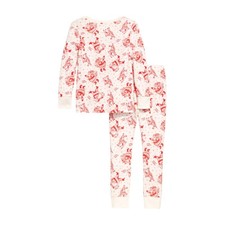 Set pigiama top e pantaloni Old Navy bambino aderente, Babbo Natale e renne