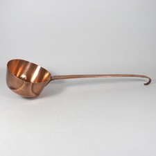 ANTICO GRANDE MESTOLO CUCCHIAIONE RAMAIOLO CASSA IN RAME INIZIO 1900 W099