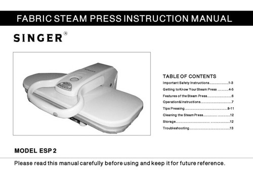 Singer esp2 pressa vapore - esp2, a