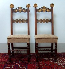   Sedie  (n. 3) in noce del Seicento  Barocco  XVII secolo 1600
