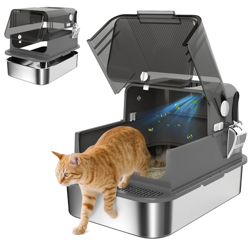 Pawhut lettiera gatto chiusa - gatto,