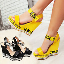 Scarpe donna sandali zeppe scritte tacchi alti zatteroni sabot TOOCOOL LA27-16