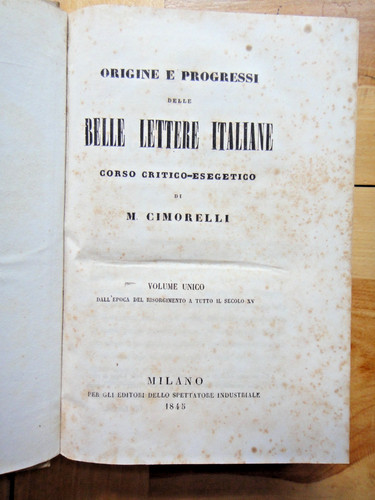 1845 origine progressi - progressi, delle