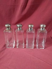 4 Boccette vetro e argento  Portaprofumo  1930 circa come da foto