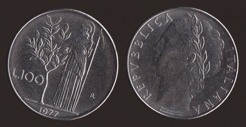 100 lire 1977 minerva italia - 1977,