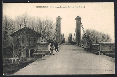 Cpa mallemort pont suspendu - cpa, mallemort,