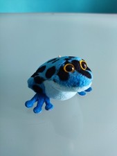 TRUDI" mini peluche Rana, colore azzurro e nero, altezza 5,5 cm.