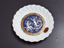 Piatto Limoges france piattino piccolo decorativo in porcellana e oro 24k